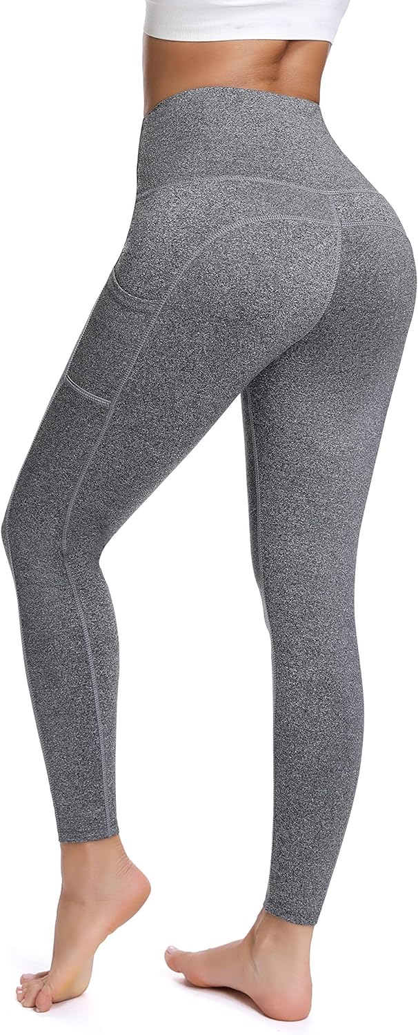 Olacia Womens Yoga Leggings with Pockets High Waisted Tummy Control