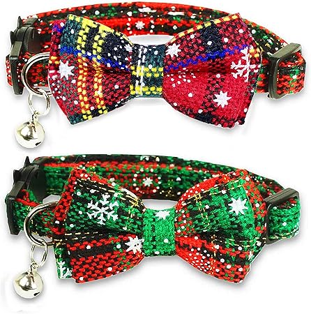 cat christmas bow tie collars