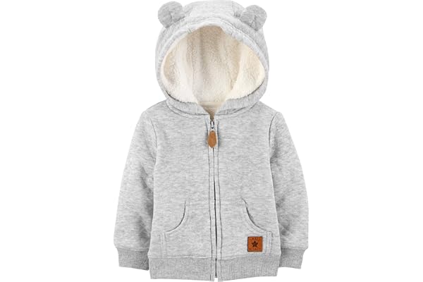 Simple Joys by Carter's Baby-Boys Hooded Sweater Jacket with Sherpa LiningJacket