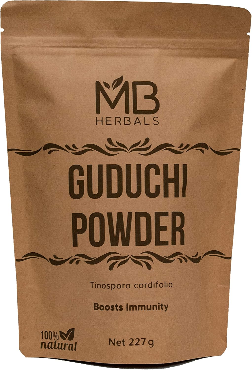 MB Herbals Guduchi Powder 227 Gram | Half Pound | Neem-Giloy | Processed from The Stems of Tinospora cordifolia Plants Grown on Neem Trees | Maximum Bitterness | Immunity Booster: Health & Personal Care