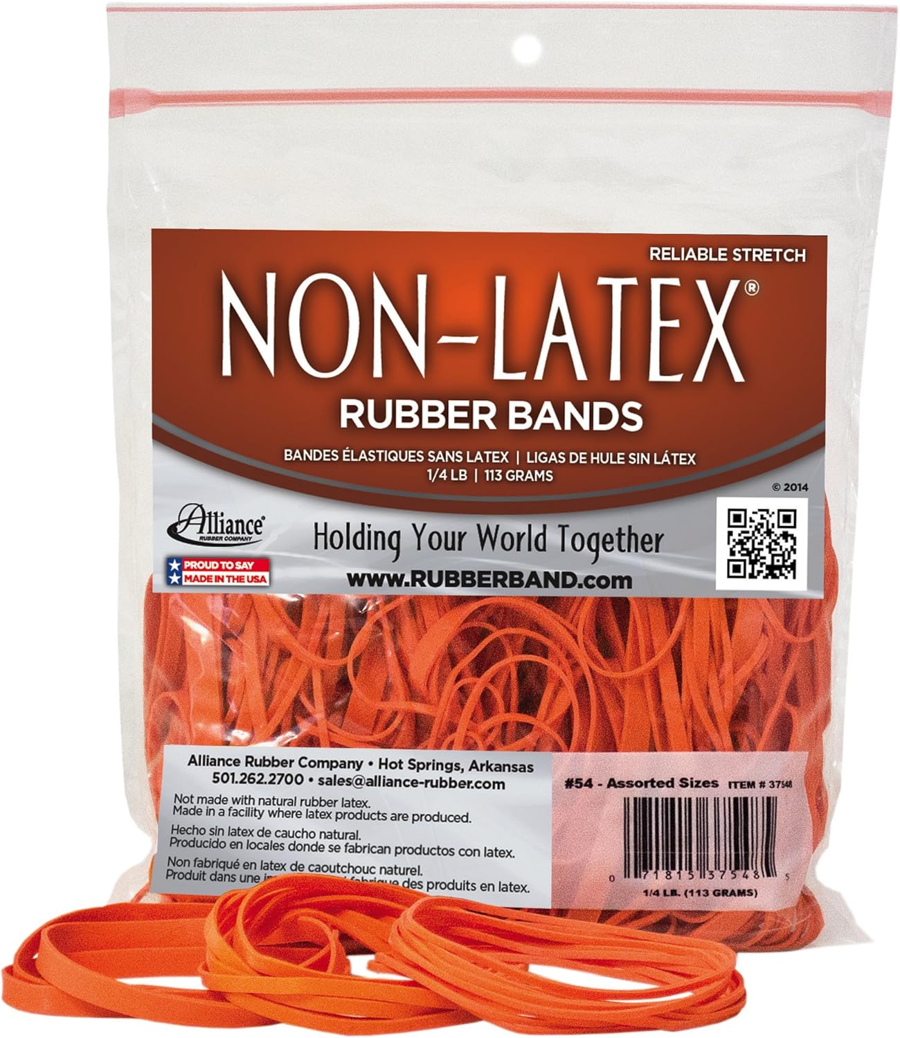 Alliance NonLatex Rubber Bands Size 54 (Assorted Sizes) Protect Users from Latex Allergy