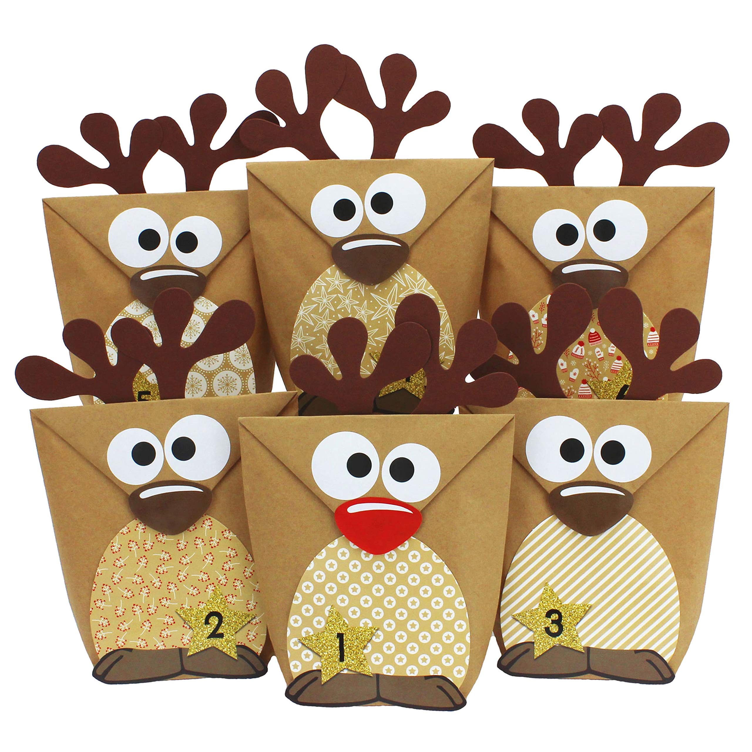 Papierdrachen DIY Advent calendar set for crafters - reindeer 2017 - For crafting and decorating