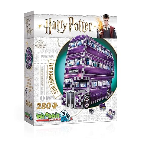 Wrebbit 3D W3D-0507 The Knight Bus Harry Potter-Der Fahrende Ritter von Wrebbit Puzzles, 280 Teile, 26 x 7 x 19 cm
