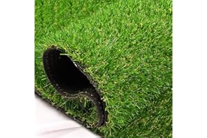 Heyroll Green Artificial Grass 3 FT x 6 FT, 0.8" Fake Grass Turf Mat, Indoor Outdoor Artificial Lawn Rug, Dogs Pet Synthetic Grass Carpet for Landscape Garden Backyard Patio,Customized