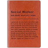 WHLBHG Social Worker Gift Social Worker Quote Leather Journal Notebook Social Work Appreciation Gifts Retirement Social Work Volunteer Gift (Social worker Definition)