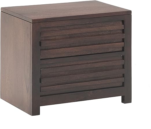 The Jaipur Living Vietnam Solid Wood Bed Side Cabinet (Wenge Finish, Brown)