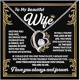 Valentine Gifts for Wife, To My Beautiful Wife Necklace from Husband, Soulmate Necklace for Women, Wifey Birthday Gift Ideas from Husband, Anniversary Jewelry Present, Romantic Jewelry for Best Wifey