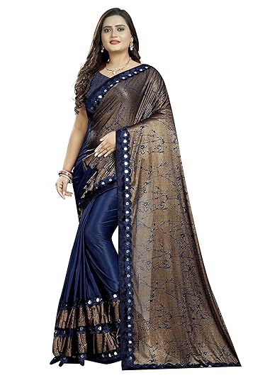 Women's Mysore Silk Lycra Silk Blend Saree With Blouse Piece