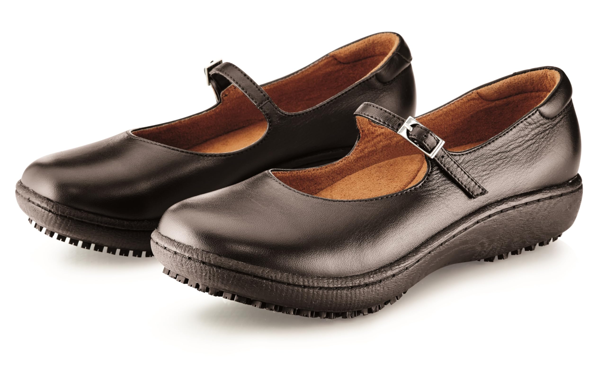 Shoes for Crews Mary Jane II – Comfortable Work Shoe, Leather Upper, Cushioned Insole, Slip-Resistant Outsole, Classic Office Style, OB E SRC – for Women Black
