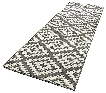 HANSE Home Designer Velours Läufer Nordic Polypropylen Grau 80 x 200 x 0.9 cm