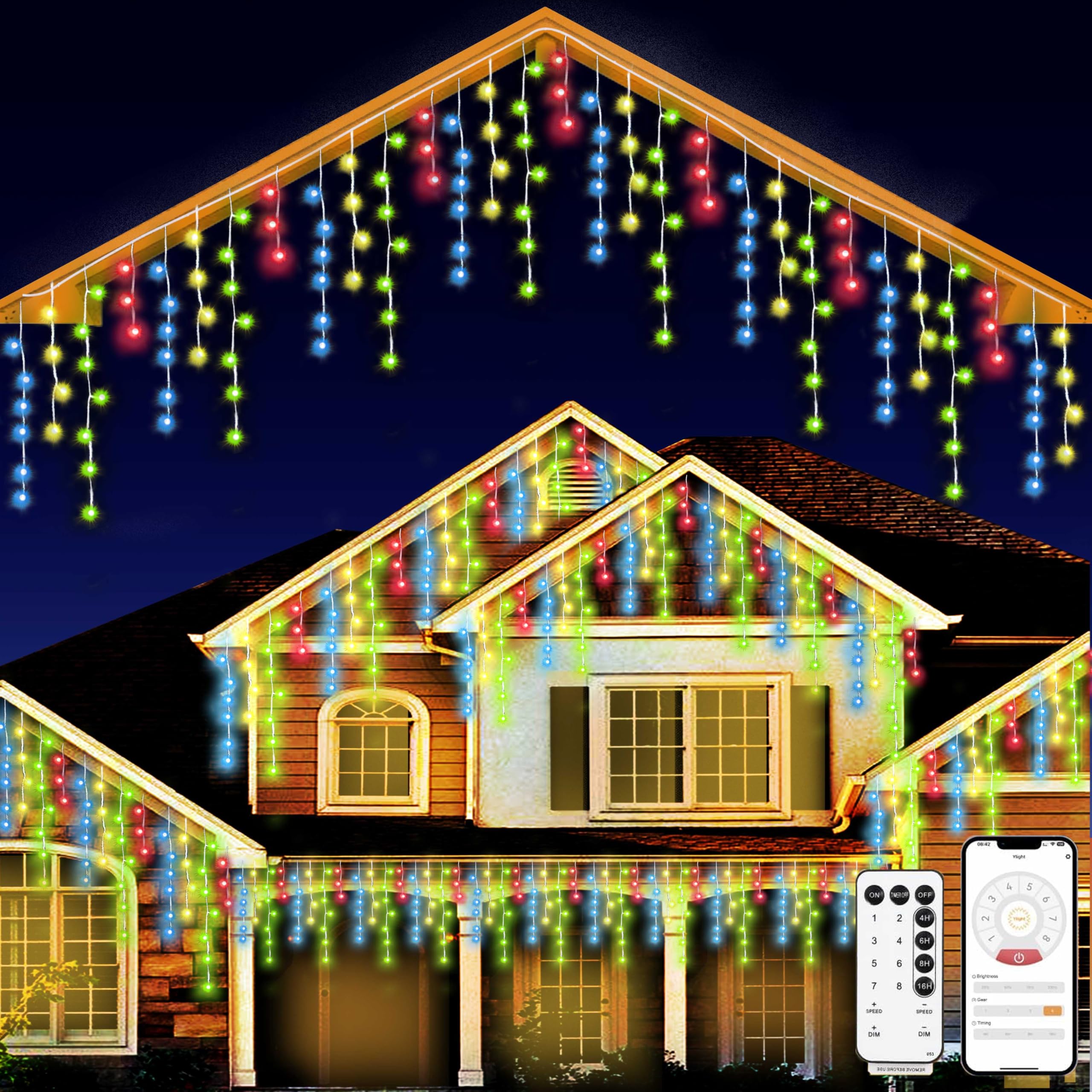 Photo 1 of *UNTESTED*
SOSHOT Christmas String Lights Outdoor - 131Ft/40M 1680 LED 8 Modes with Remote Control and App Waterproof Christmas Lights for Patio Yard Garden Wedding Party-Multicolor