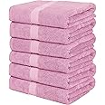 Utopia Towels 6 Pack Bath Towel Set (24 x 48 Inches), 500 GSM 100% Ring Spun Cotton Medium Lightweight and Highly Absorbent Quick Drying, Premium Towels for Hotel, Spa and Bathroom (Pink)