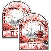 Tokyo Japan Sticker 4 Inch 2-Pack - Waterproof Vinyl Decal for Laptop Water Bottle Car Tumbler - Durable Aesthetic Long-Lasting Stickers for Adults ID45039