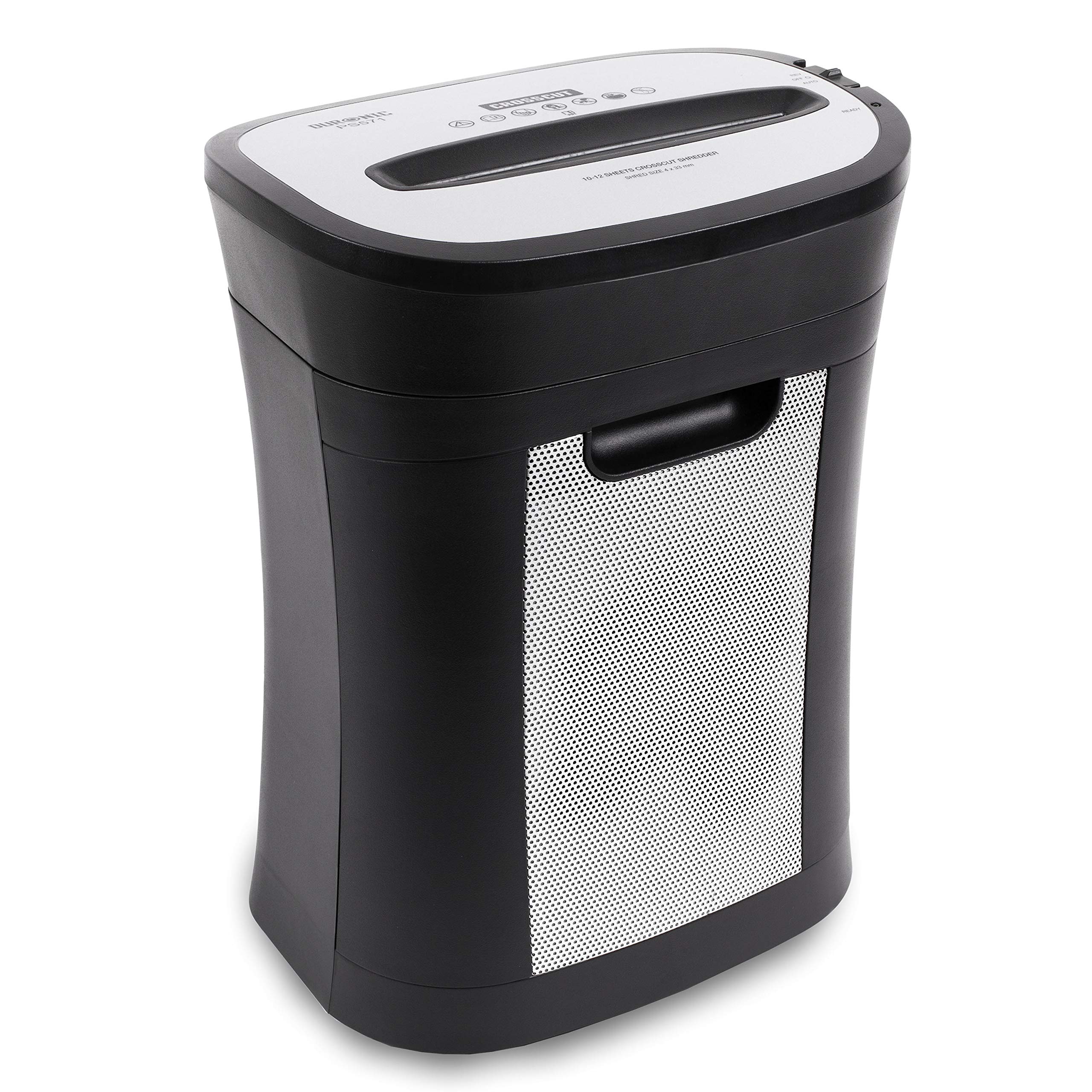 Duronic 12 Sheet XXL Cross Cut Paper Shredder PS571 Extra Large Electric Paper Shredders for Home Office Heavy Duty Shredder with 31L Pull Out Bin Shred CD Card Mail Staple & Clips
