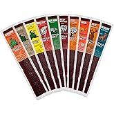Buffalo Bob's Exotic Jerky (10-Pack), 10 Flavor Variety Pack of Snack Sticks, Wild Game Beef Gifts for Men