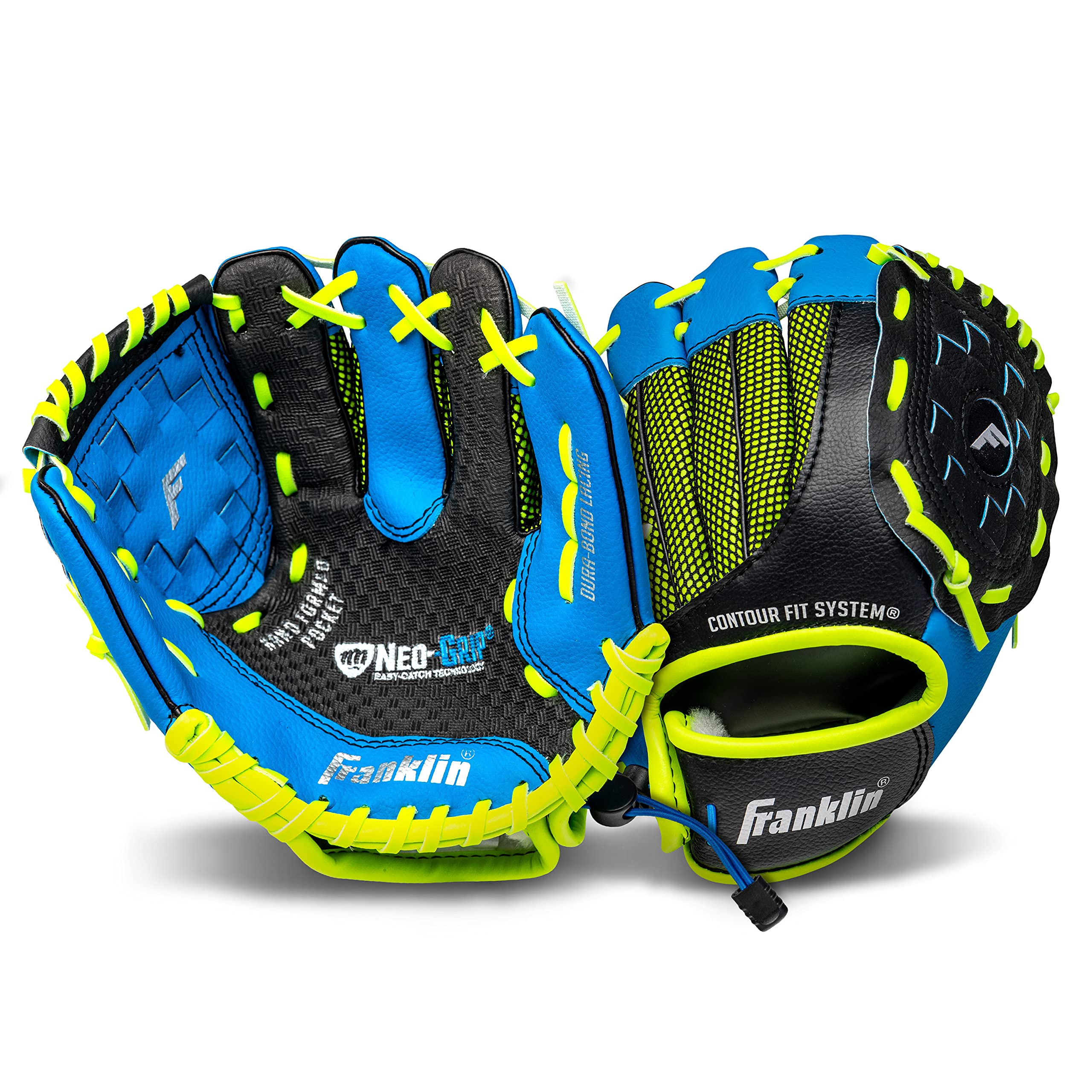 Franklin Sports Youth Teeball Glove - 9.0 Inch Neo-Grip Synthetic Leather Fielding Glove - Left & Right Handed Ready To Play with Ball