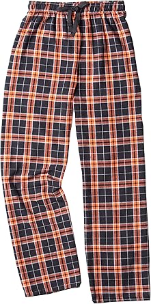 orange and black plaid pants