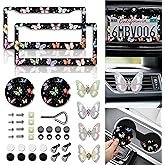 DGDRHZ Butterfly License Plate Frames，Butterfly Car Accessories for Women & Men，Cute License Plate Holder，Aluminum License Plate Frame Fits Standard US Vehicles Size 12.2 x 6 Inch