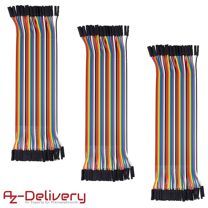 AZDelivery ????? Jumper Wire Kabel 3 x 40 STK. je 20 cm Female to Female F2F für Arduino und Raspberry Pi Breadboard