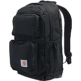 Carhartt 28L Dual-Compartment Backpack, Durable Pack with Laptop Sleeve and Duravax Abrasion Resistant Base, Black