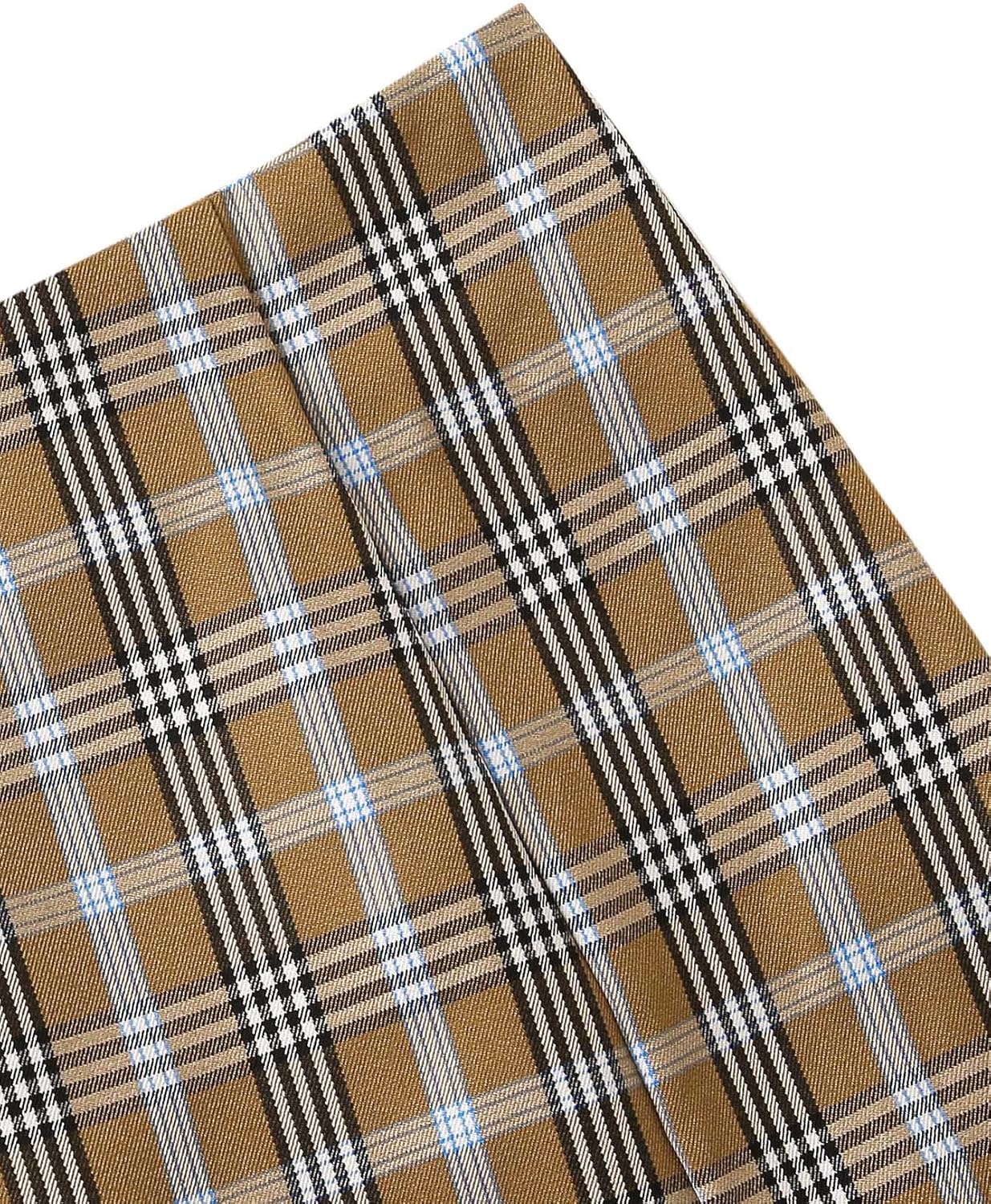 WDIRARA Women's Basic High Waist Bodycon Mini Plaid Uniform Skirt: Clothing
