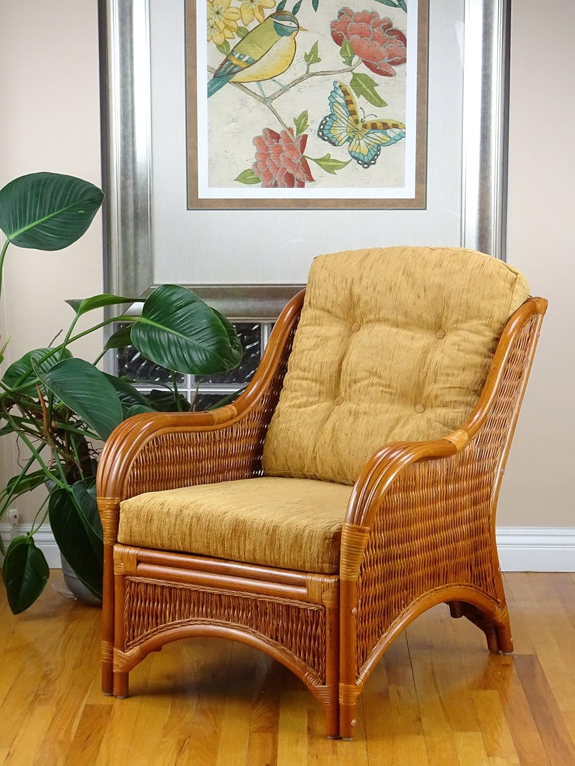 Jam Natural Rattan Wicker Handmade Chair w/Light Brown
