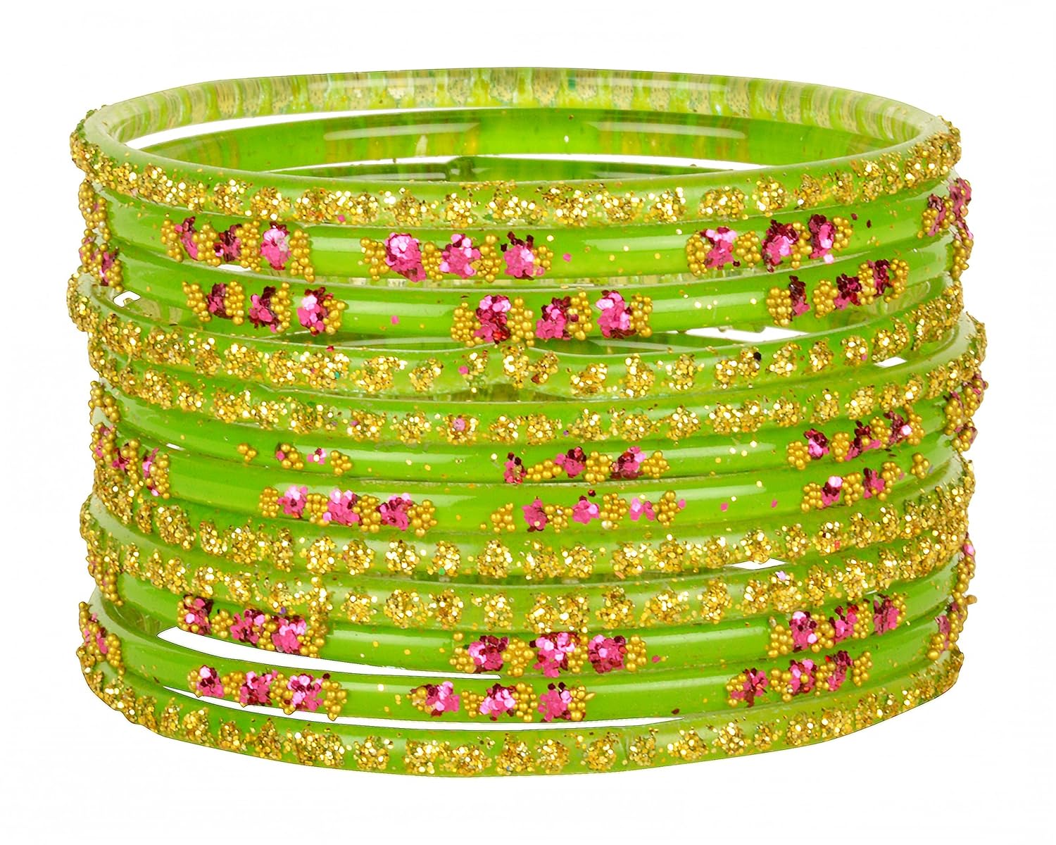 Green glass bangles set Clearance