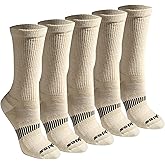 Dickies womens Dri-tech Merino Wool-blend Moisture Control Crew Socks (5 Pairs)