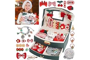 OneCocoa Hair Accessories for Girls, Kids Jewelry Box Gift Set Sets Toddlers Hair Bows Clips Toys for Little Girl 3-12 Year Old