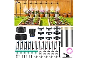 Irrigation System Garden, DIY Automatic Garden Watering Systems with Push-Fit Connectors, Water-Saving Design Sprinkler Syste