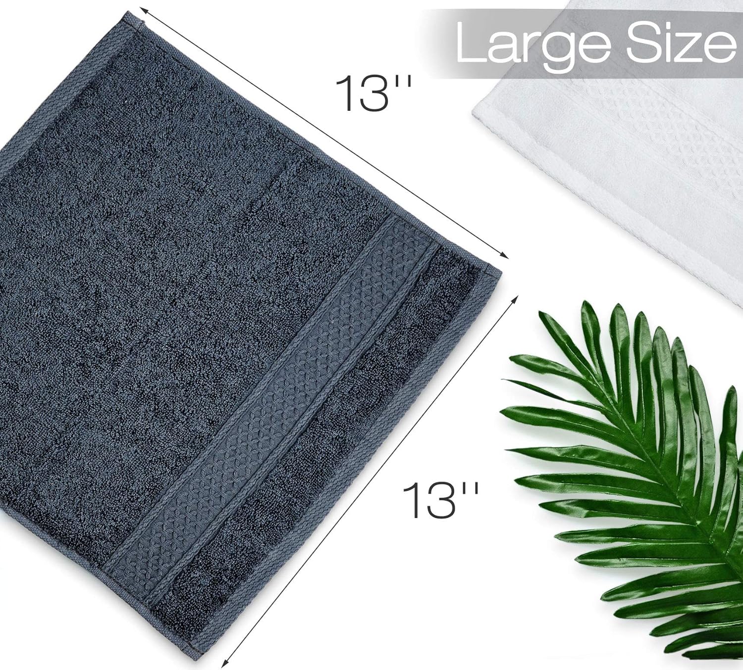 Cleanbear Face-Cloth Washcloths Set,100% Cotton, High Absorbent, 6-Pack 6 Colors, Size13 x13-deep Color: Home & Kitchen