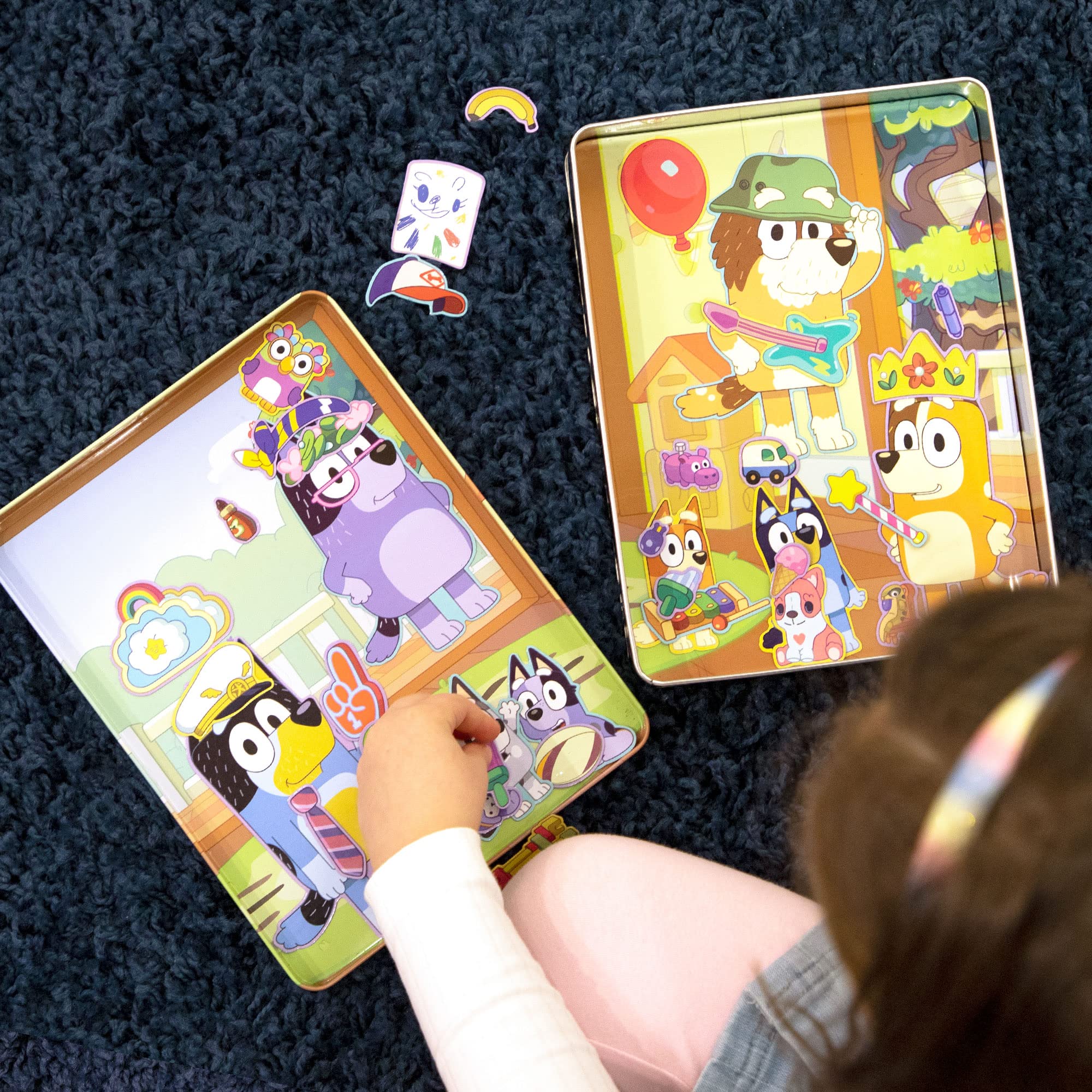 Bluey Magnetic Playset, Magnet Activity Toys, Great Birthday Parties, at-Home Activities, or Screen-Free Fun, Perfect Travel or Road Trip, Hours of Fun for Kids Ages 3,4,5,6,Multicolor,Medium,214618