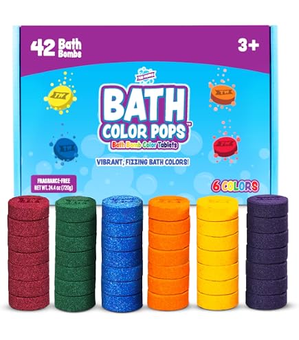 Elfinbay Pastillas De Colores Para Bañera – 360 Unidades En 6 Colores Brillantes, No Tóxicas E Inodoras, 12 Paquetes