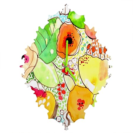 DENY Designs Cayenablanca Organic Flowers Baroque Clock, Small