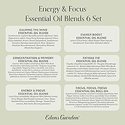 Edens Garden Energy & Focus Essential Oils 6 Set