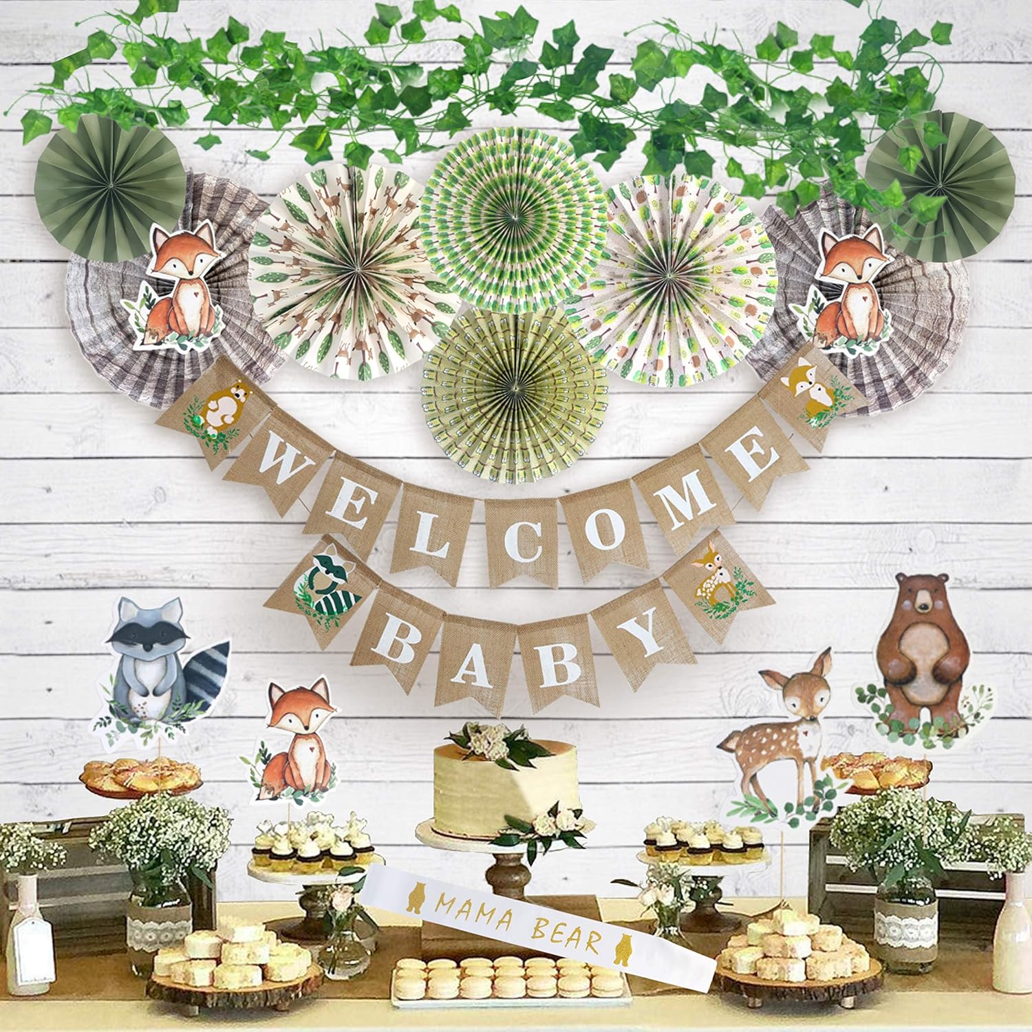 woodland baby shower napkins