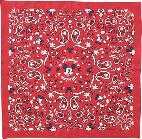Amazon Co Jp 丸眞 バンダナ ディズニー 53 53cm ペイズリー ミッキー 綿100 日本製 ホーム キッチン
