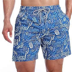 Biwisy Men's Swim Shorts Quick Dry Mesh Lining