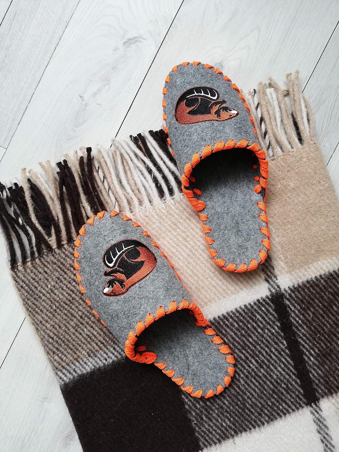 house shoes and slippers on Amazon Com Beaver Felt House Slippers Handmade Home Shoes Gift Handmade