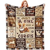 Noxkioy Corgi Blanket, Corgis Gifts for Corgi Lovers/Girls/Women, Corgis Gifts Themed Gift Throw Blanket for Couch Sofa 50"x40"