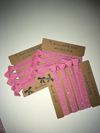 Amazon Com 4 Pack 16 Hair Ties Light Pink Glitter Hair Ties