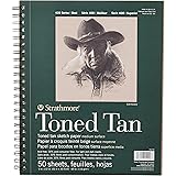 Strathmore 412-9 Tan Drawing 400 Series Toned Sketch Pad, 9"x12", 50 Count
