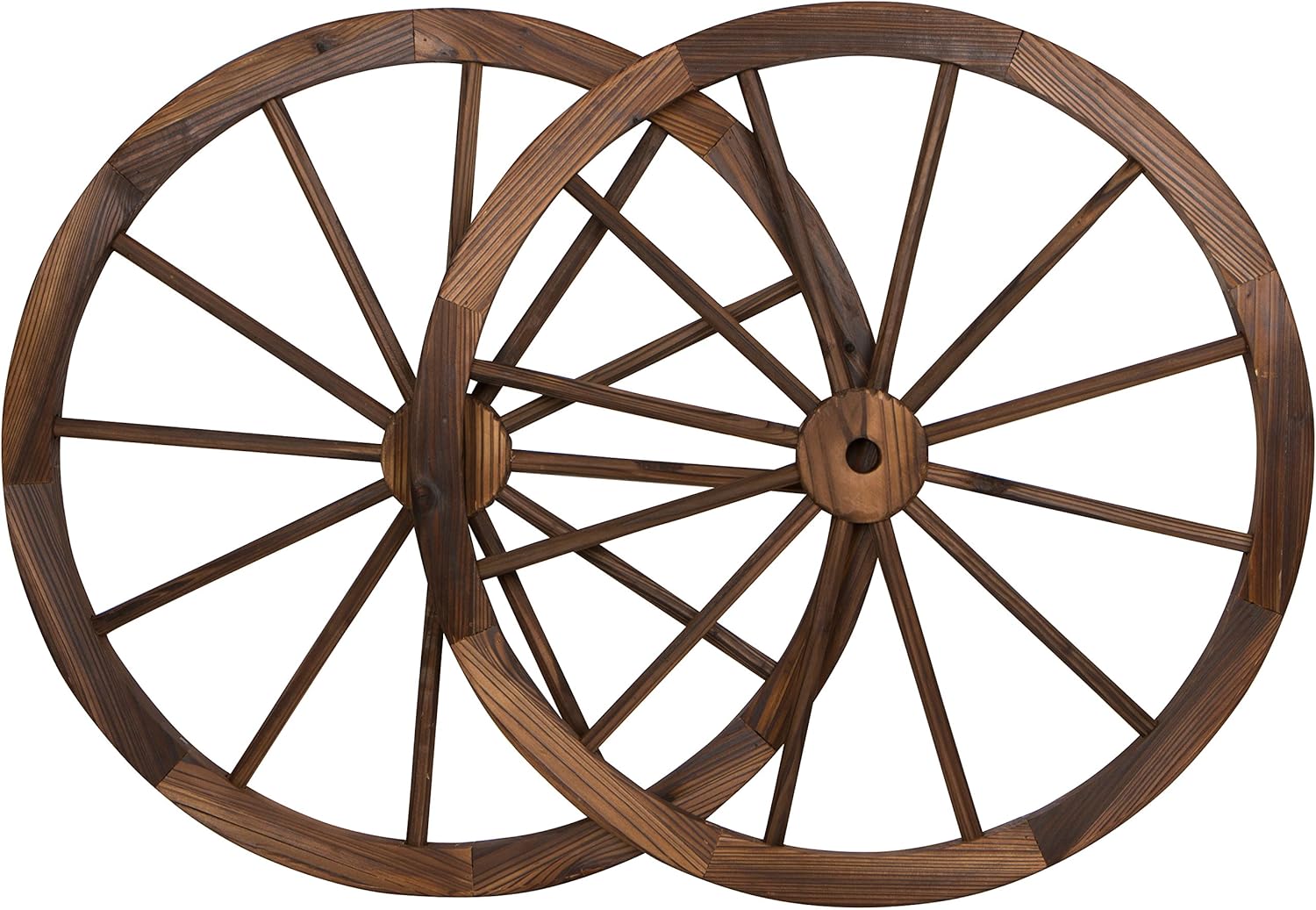 Decorative Vintage Wood Garden Wagon Wheel With Steel Rim 30