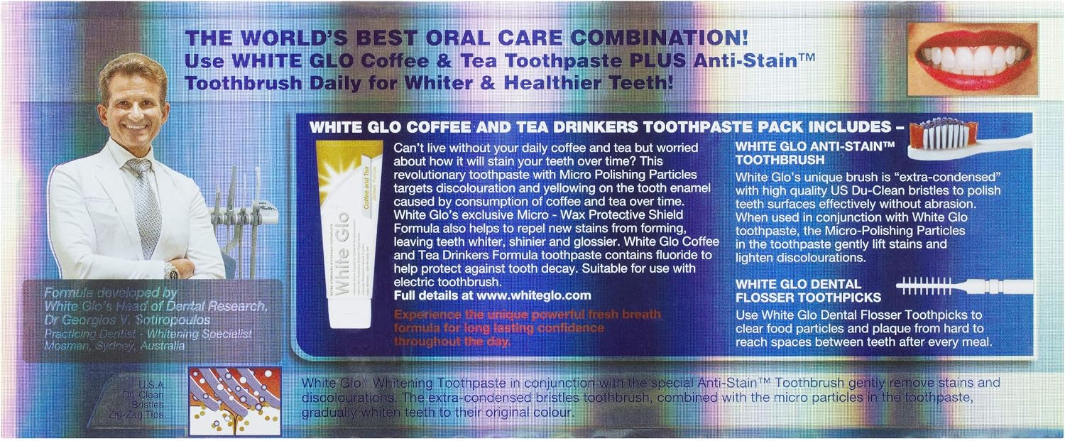 White Glo Coffee & Tea Drinkers Extra Strength Whitening Toothpaste, Revolutionary Micro Wax Protective Shield to Repel Future Stains, Micro-Polishing Particles Targets Yellowing on Teeth - 150g - Image 5