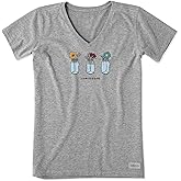 Life is Good Women's Crusher T-Shirts, Short Sleeve Cotton Graphic Tee Shirt, Floral Jars