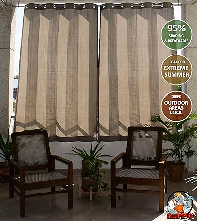 Buy Hippo Shade Max Outdoor Eyelets Curtains 95 Sun Blockage
