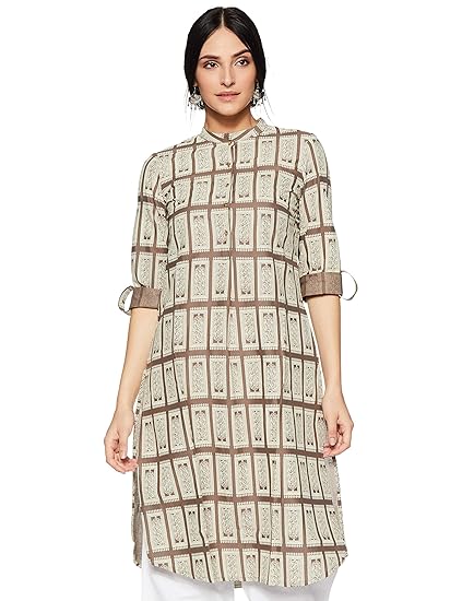 W Women's Rayon Straight Kurta