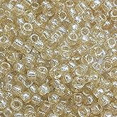 Gold Sparkle Glitter Crow Beads Pony Beads Made in USA 6x9mm