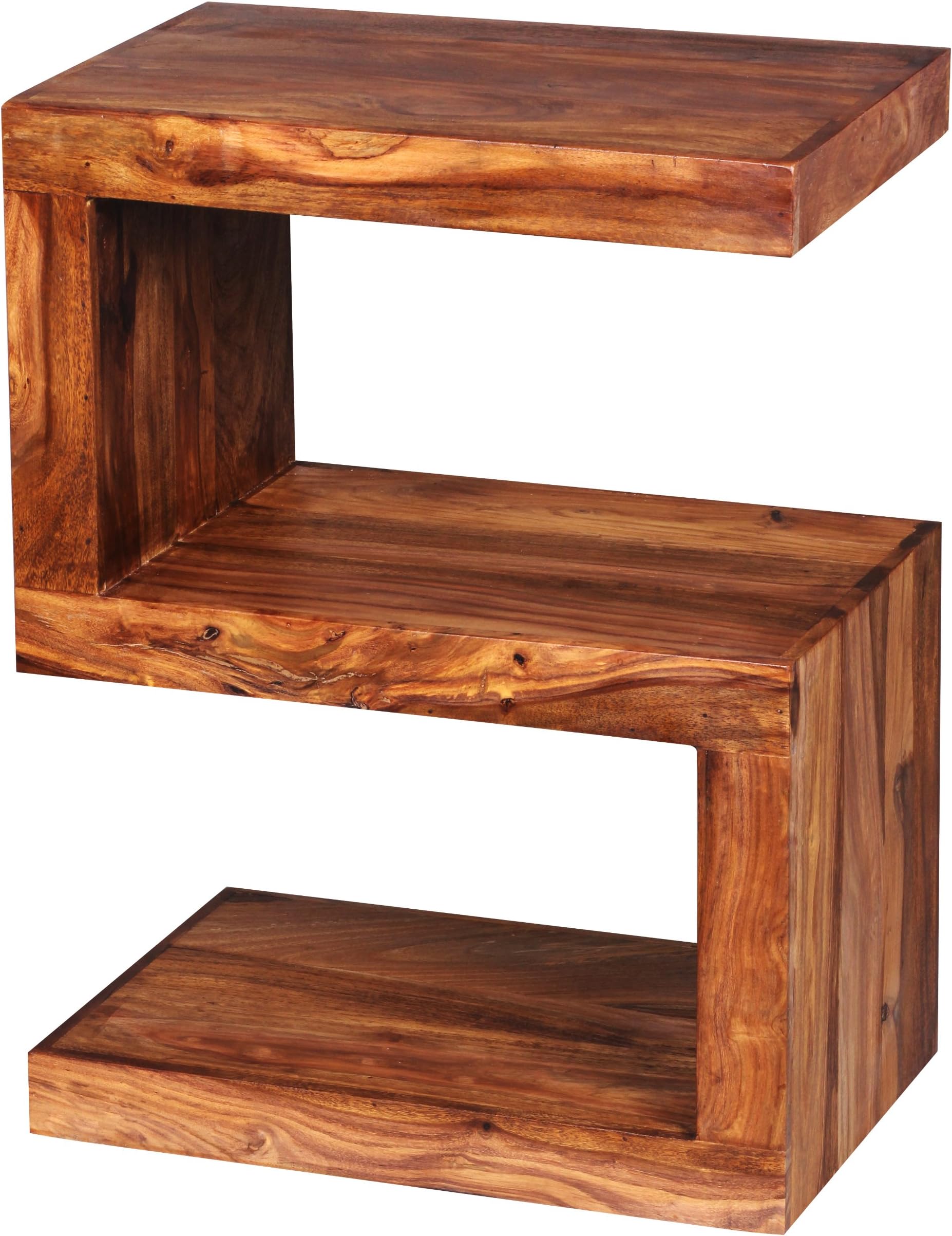 Wohnling solid wood side table S Cube 45 x 30 x 60cm with shelf, furniture NEW
