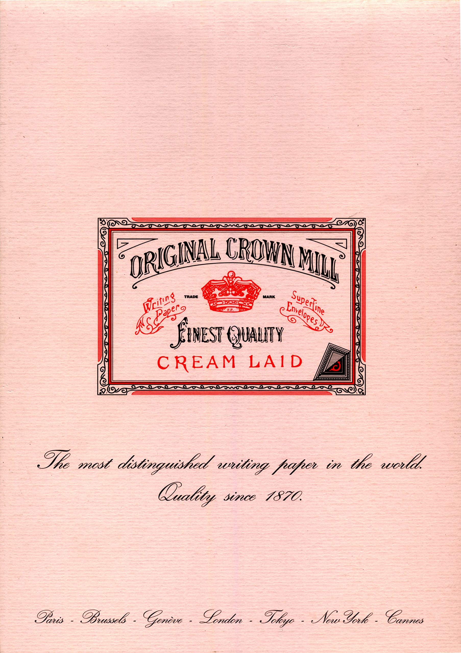 Original Crown Mill Classic Line A4 Texture Laid Writing Pad - Pink (Pack of 50),White